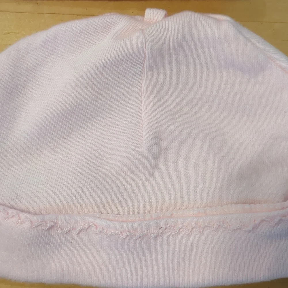 Carter's baby girl hats size 0-3 months light pink and coral color 100% cotton